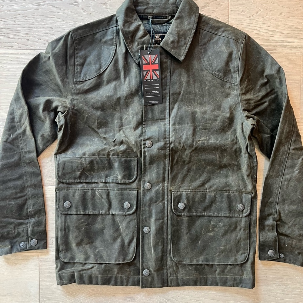 NWT flint and tinder flannel Hudson lined wax jacket huckberry